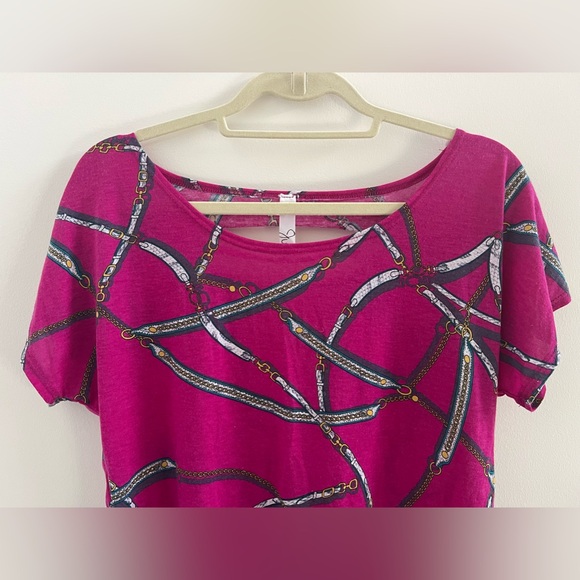 Vintage Julia Fuchsia Pattern Back Cut Top Women’s Size Small - Picture 5 of 11